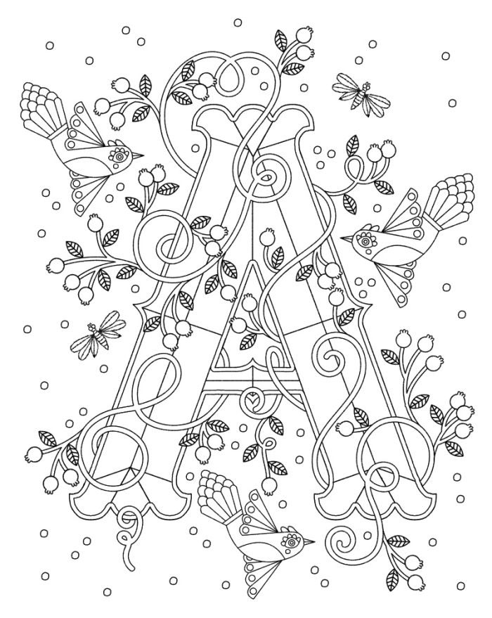 Adult coloring pages letters