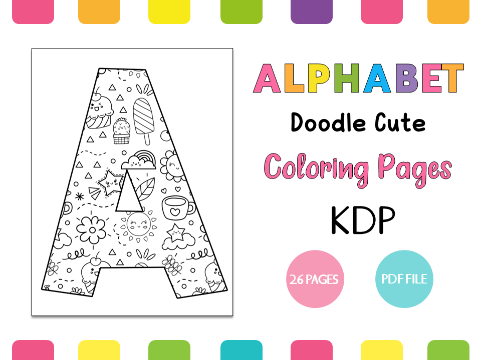 Alphabet doodle cute coloring book pages for kids made by teachers