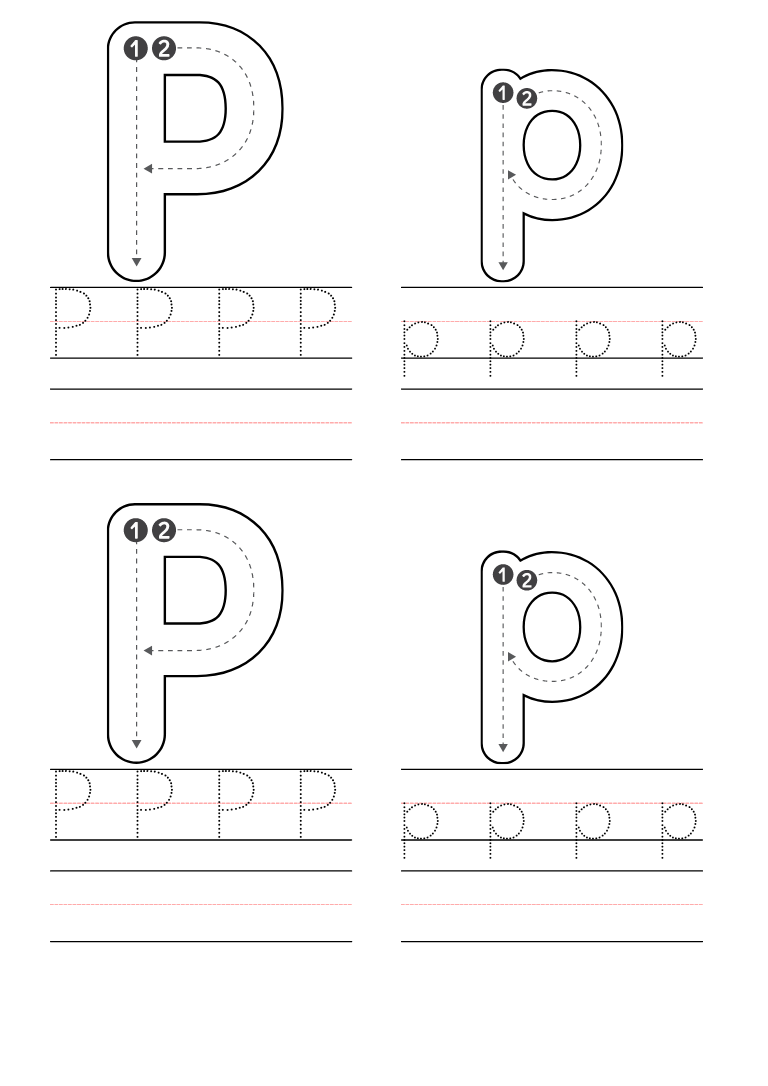 Free letter p coloring pages printable pdf