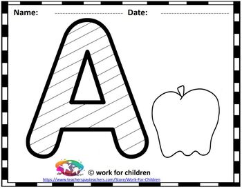 Alphabet coloring book pdf by work for children tpt