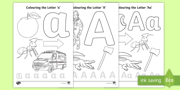 Letter a coloring pages teacher