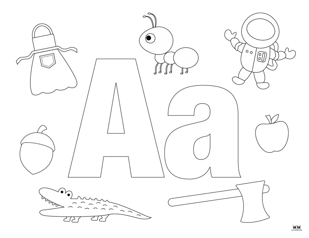 Letter a coloring pages