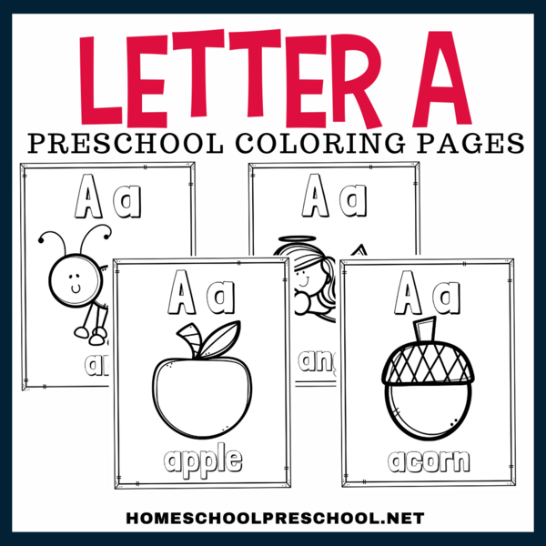 Letter a coloring pages