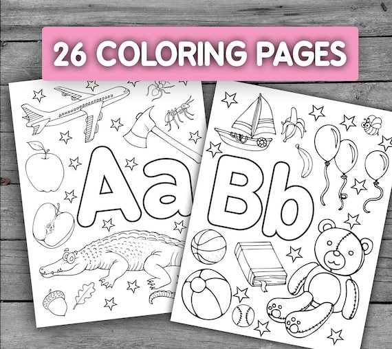 Printable alphabet coloring pages worksheets for kids preschool kindergarten homeschool pdf