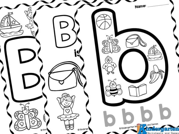 Free printable letter b coloring sheet pages for kids