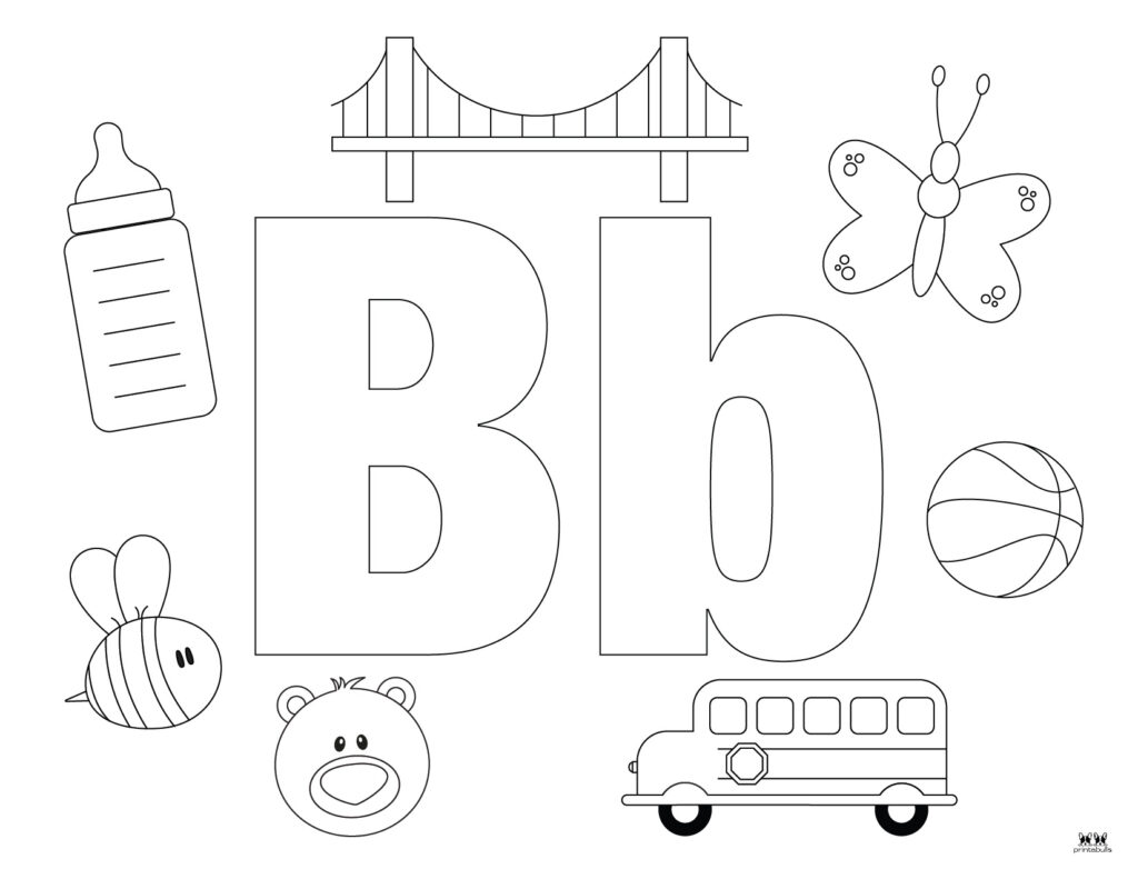 Letter b coloring pages