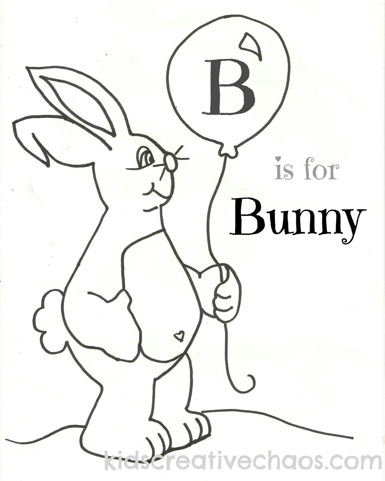 Easter free printable coloring sheets baby bunny with balloon