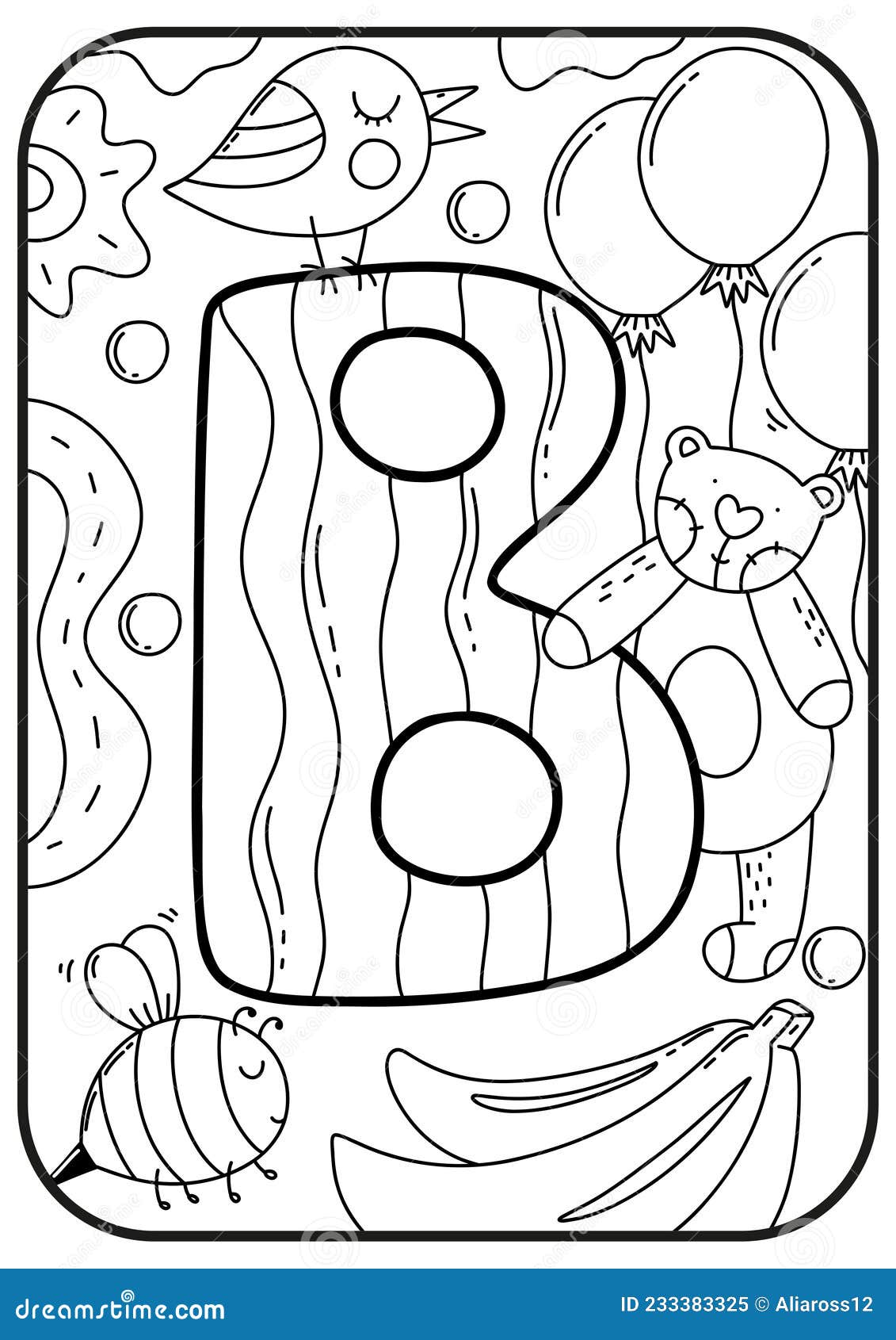 Kids alphabet coloring page abc