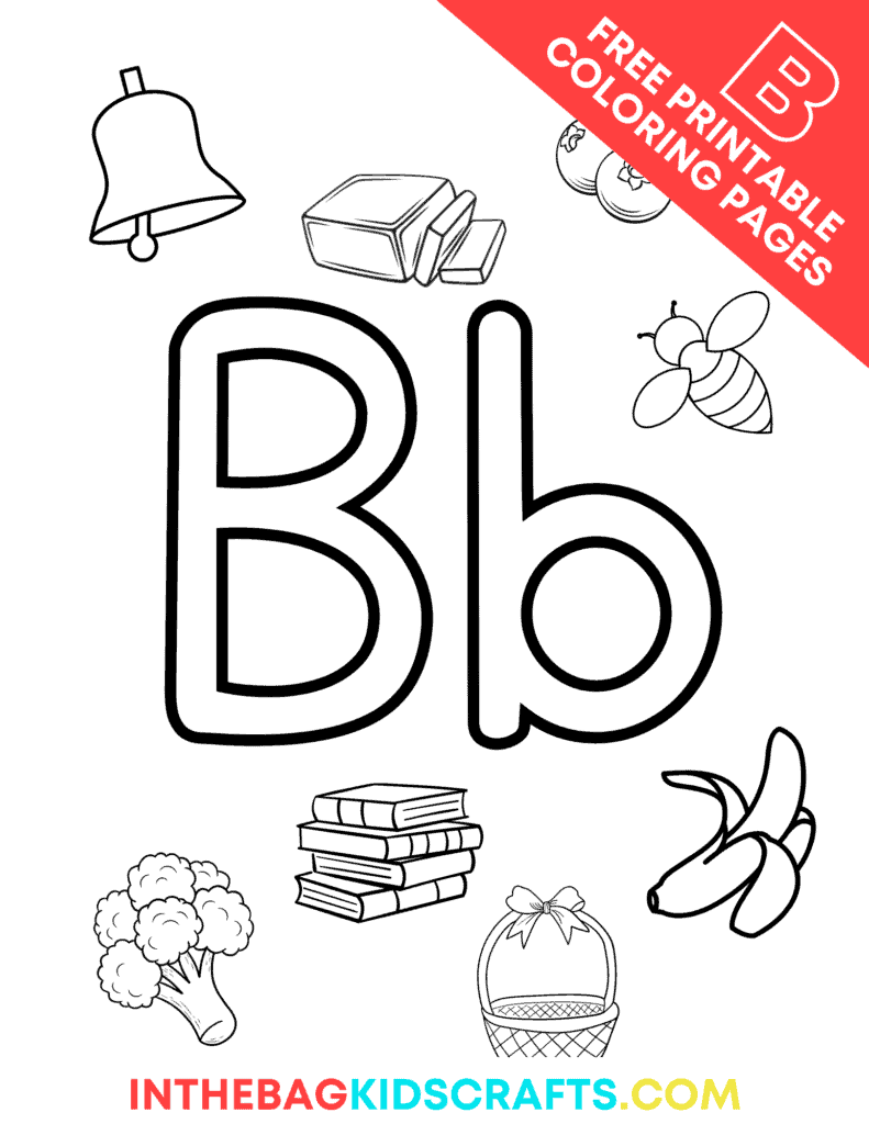 Letter b coloring pages free printables â in the bag kids crafts