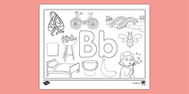 Letter b colori page teacher made