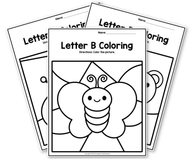 Free printable letter b coloring pages