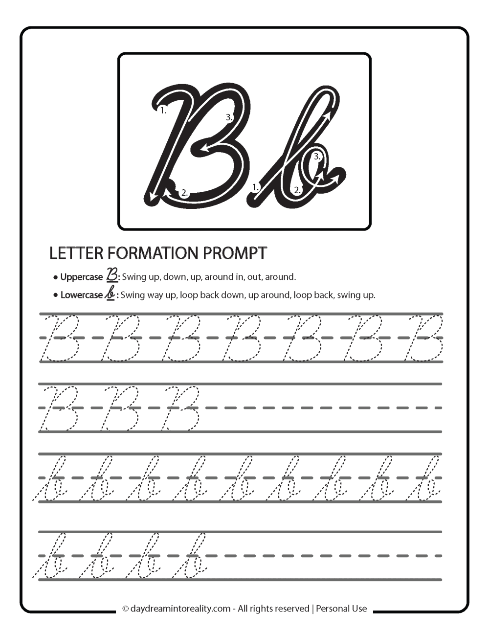 Letter b worksheets â free printables â daydream into reality