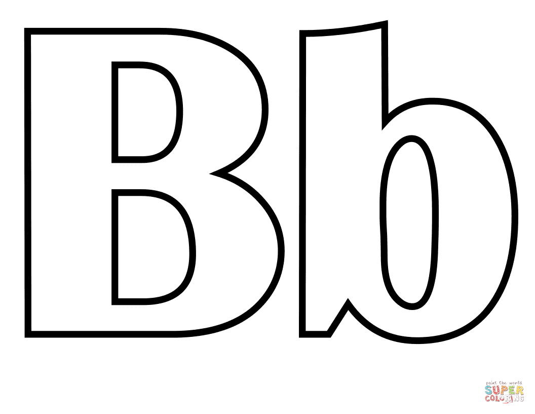 Classic letter b coloring page free printable coloring pages