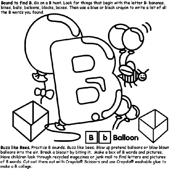 Alphabet b coloring page