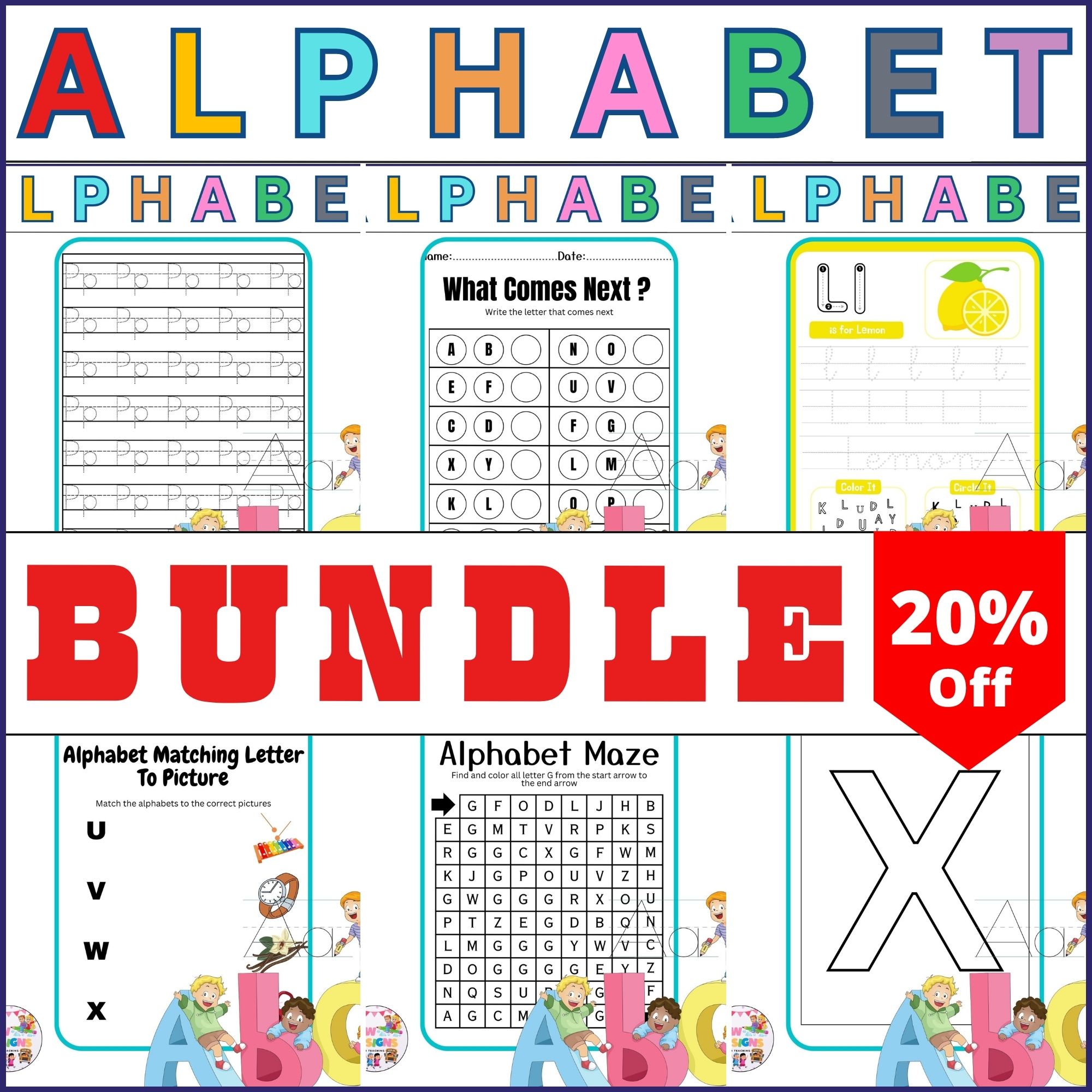 Alphabet letters practice bundle activities tracingcoloring matching made by teachers