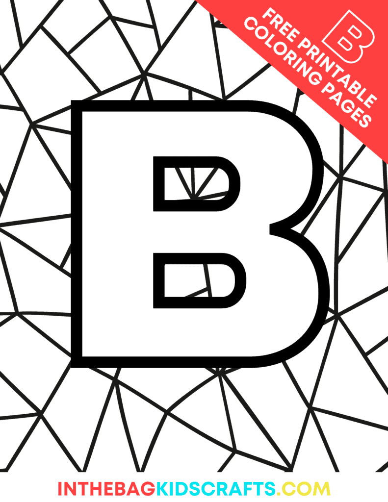 Letter b coloring pages free printables â in the bag kids crafts