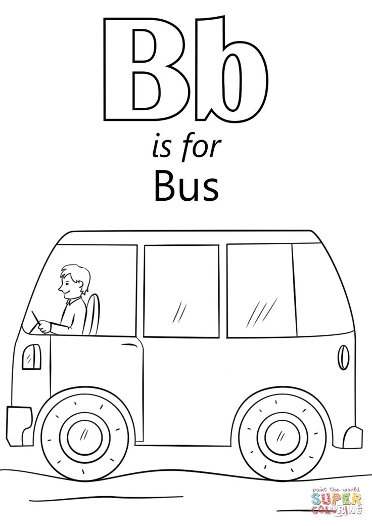 Letter b is for bus coloring page from letter b category select from printable crafts of cartoons â alphabet coloring pages letter b letter b worksheets