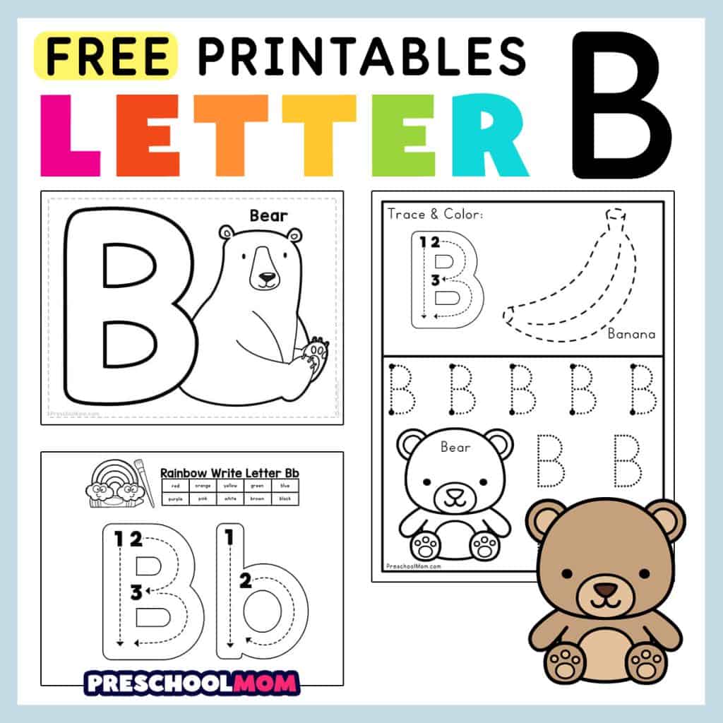 Letter b preschool printables