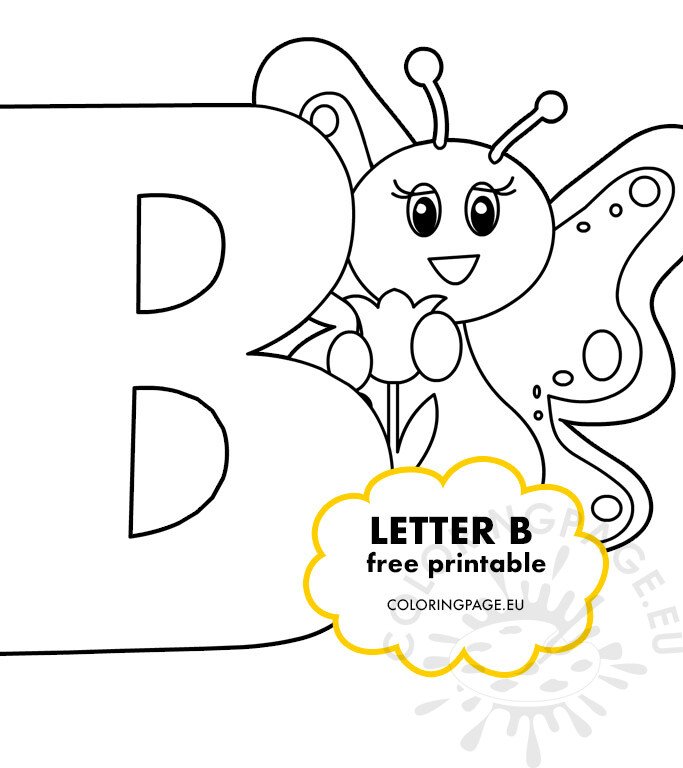 Letter b coloring page animal alphabet coloring page