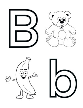 Letter b alphabet coloring page sheet by knox worksheets tpt