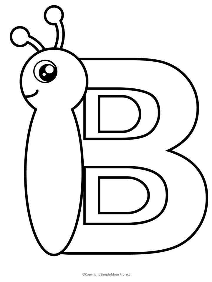 Free printable letter b coloring page letter b coloring pages abc coloring pages alphabet coloring pages