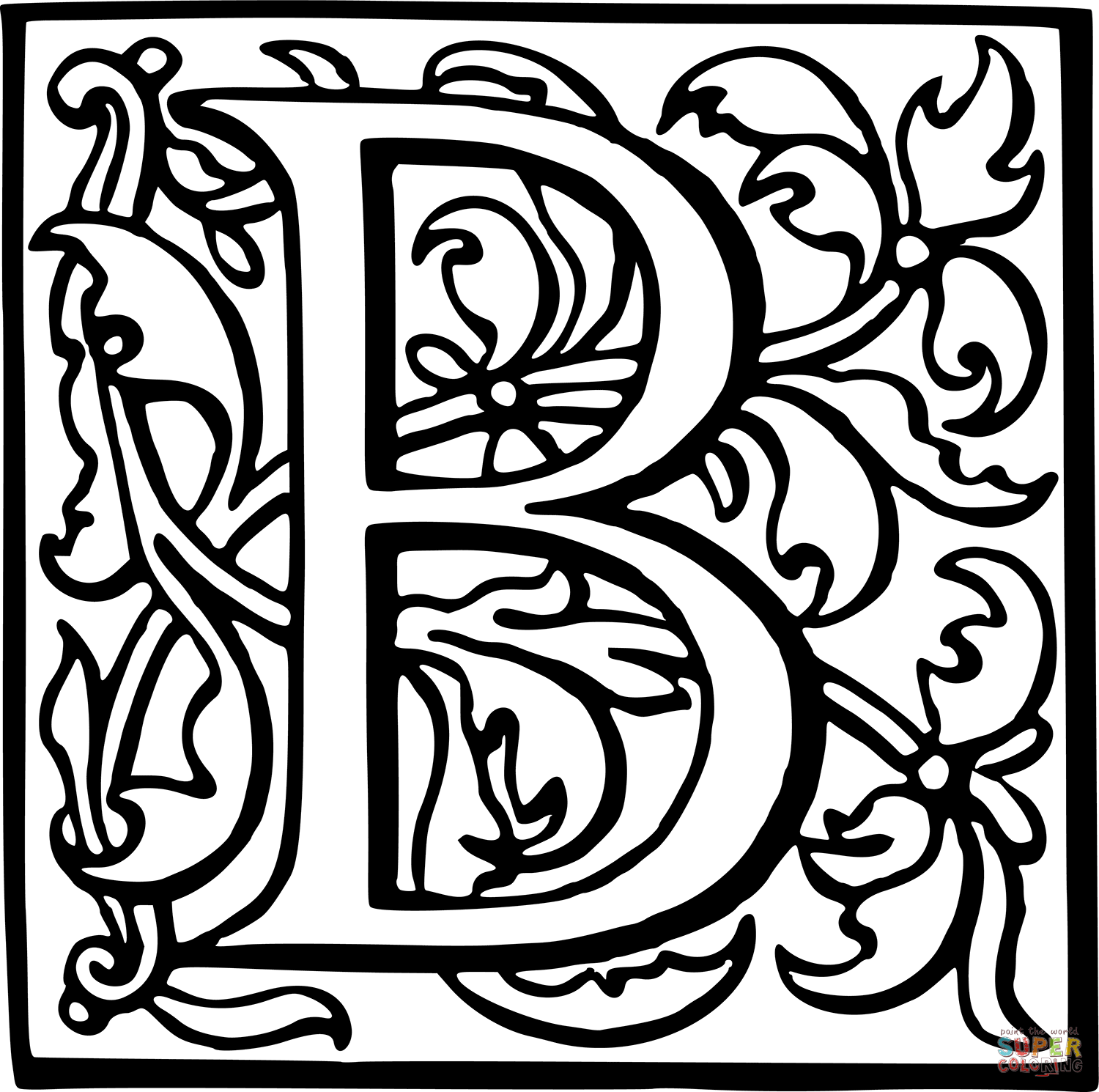 Letter b coloring page free printable coloring pages