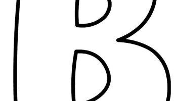Letter b template printable coloring page