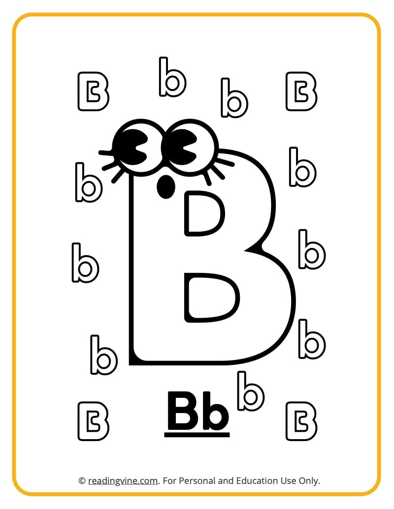 Letter b coloring pages