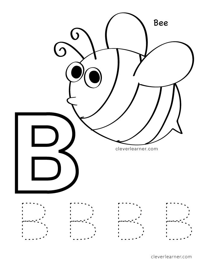 Letter b writing and coloring sheets