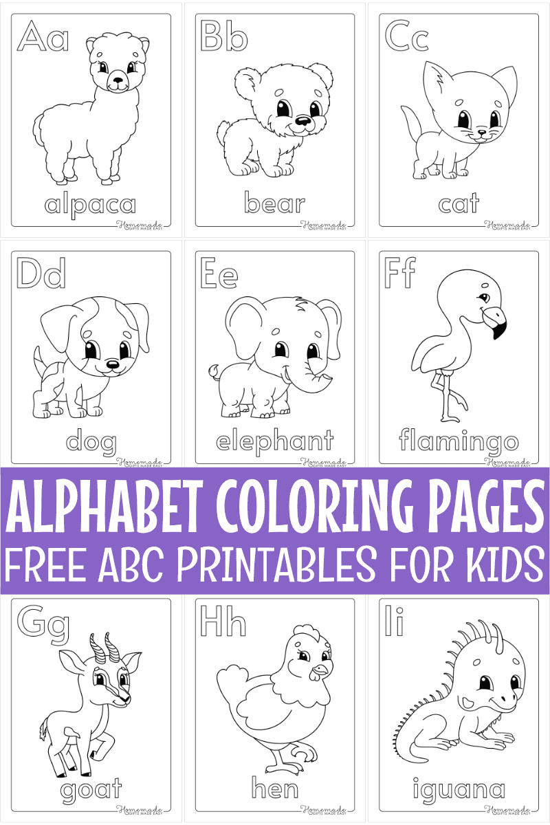 Free printable alphabet coloring pages for kids