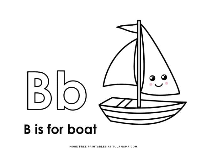 Fun free easy to print letter b coloring pages