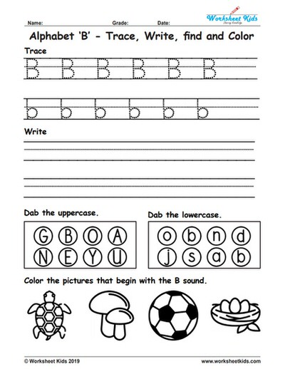 Letter b printable worksheets and activities