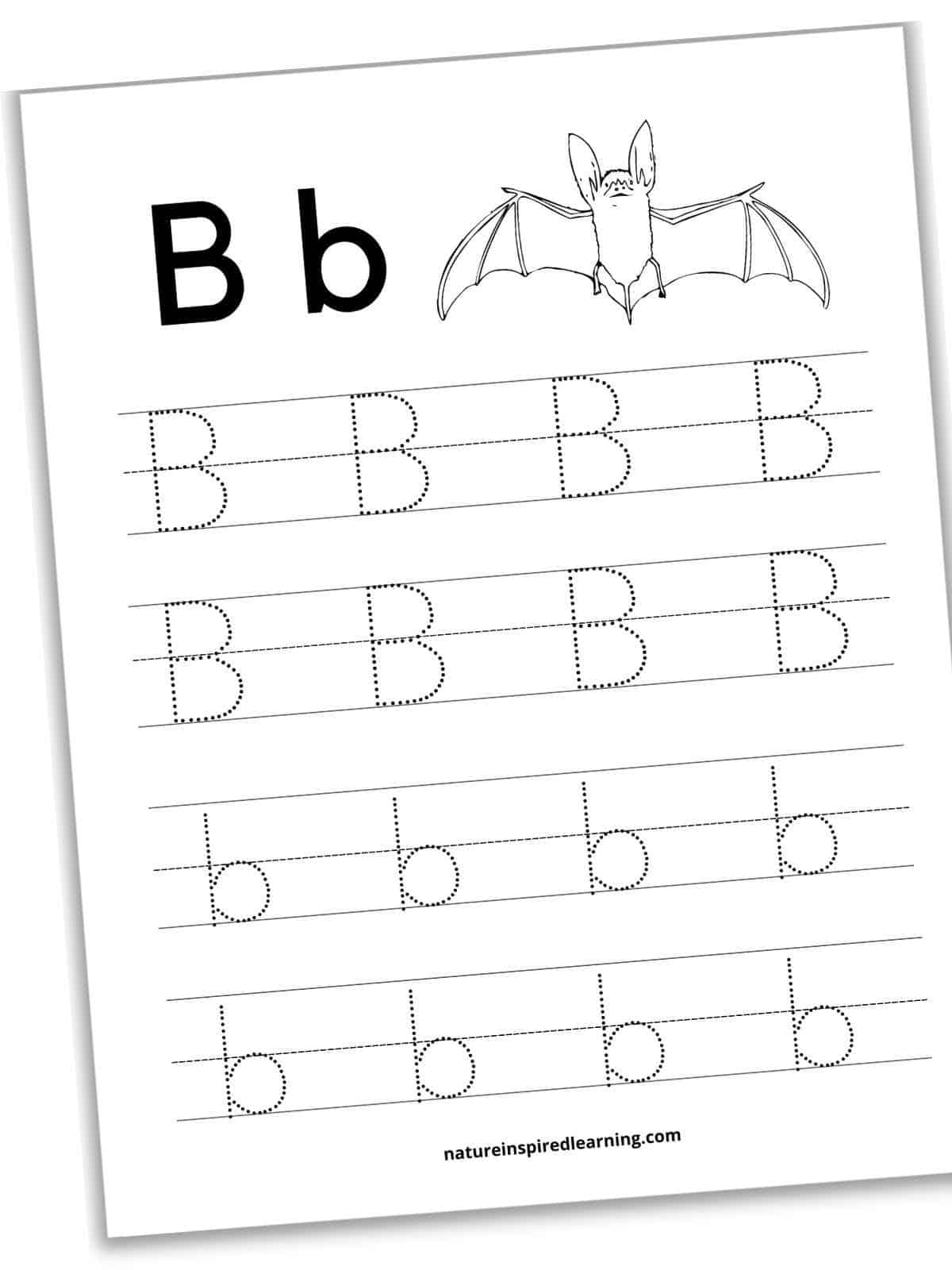 Letter b tracing worksheets printable