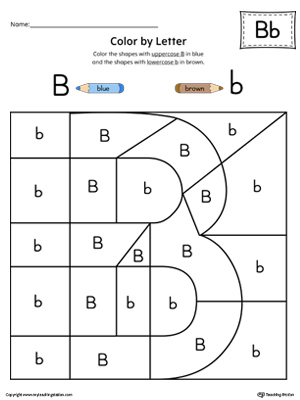 Free uppercase letter b color