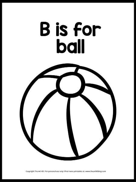 B is for ball coloring page instant download â the art kit