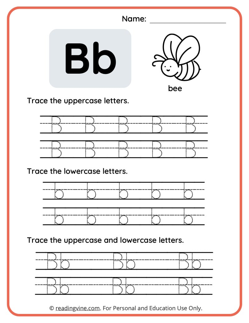 Letter b worksheets for preschool