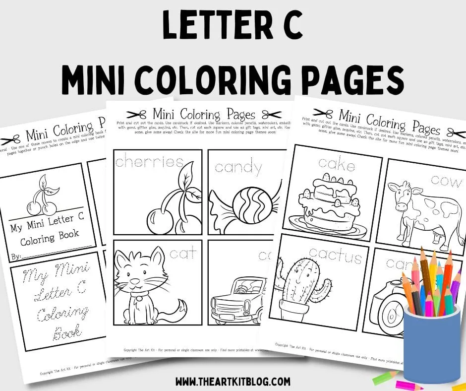 Mini letter c alphabet coloring pages free printable download â the art kit