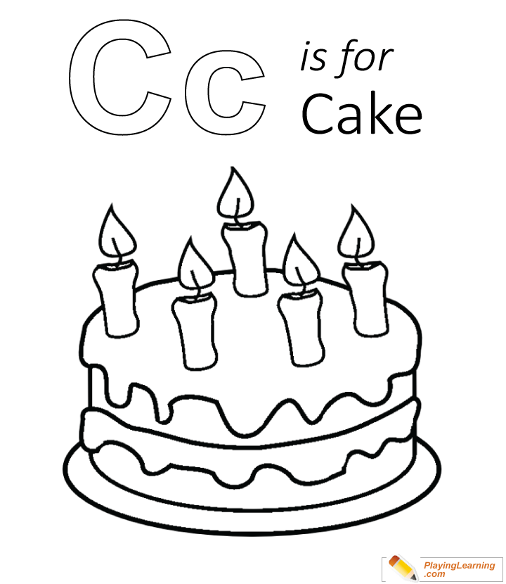 C is for cake coloring page free c is for cake coloring page