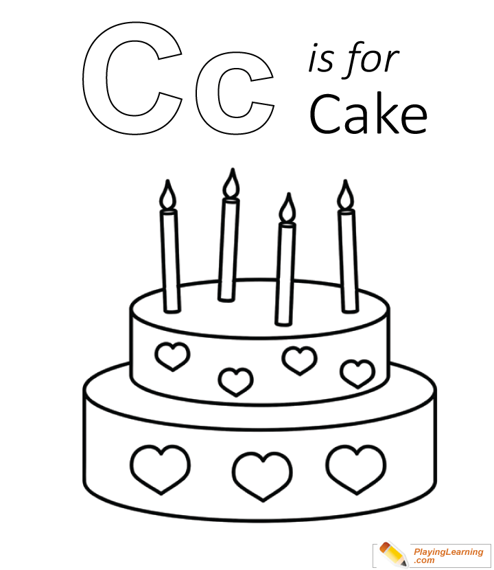 C is for cake coloring page free c is for cake coloring page