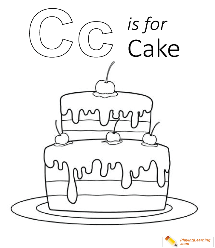 C is for cake coloring page free c is for cake coloring page