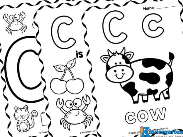 Free printable letter c coloring sheet pages for kids