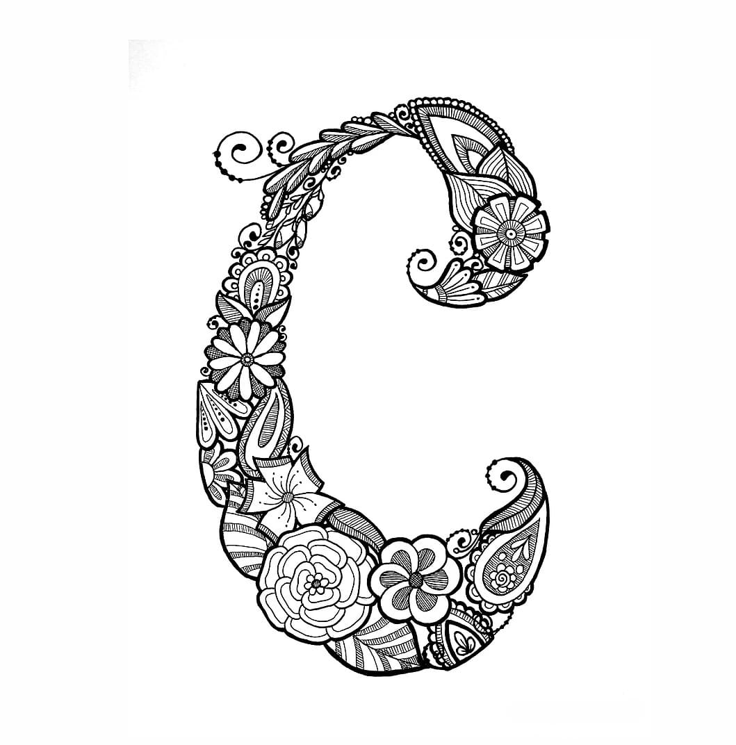 Letter c coloring pages