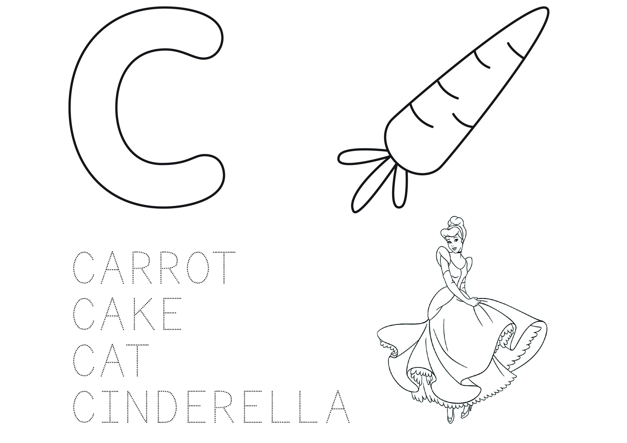 Learn the alphabet coloring page â letter c â educational printables