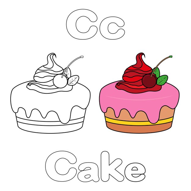 Premium vector c for cake