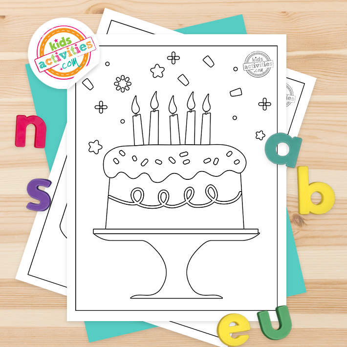 Free printable birthday cake coloring pages kids activities blog