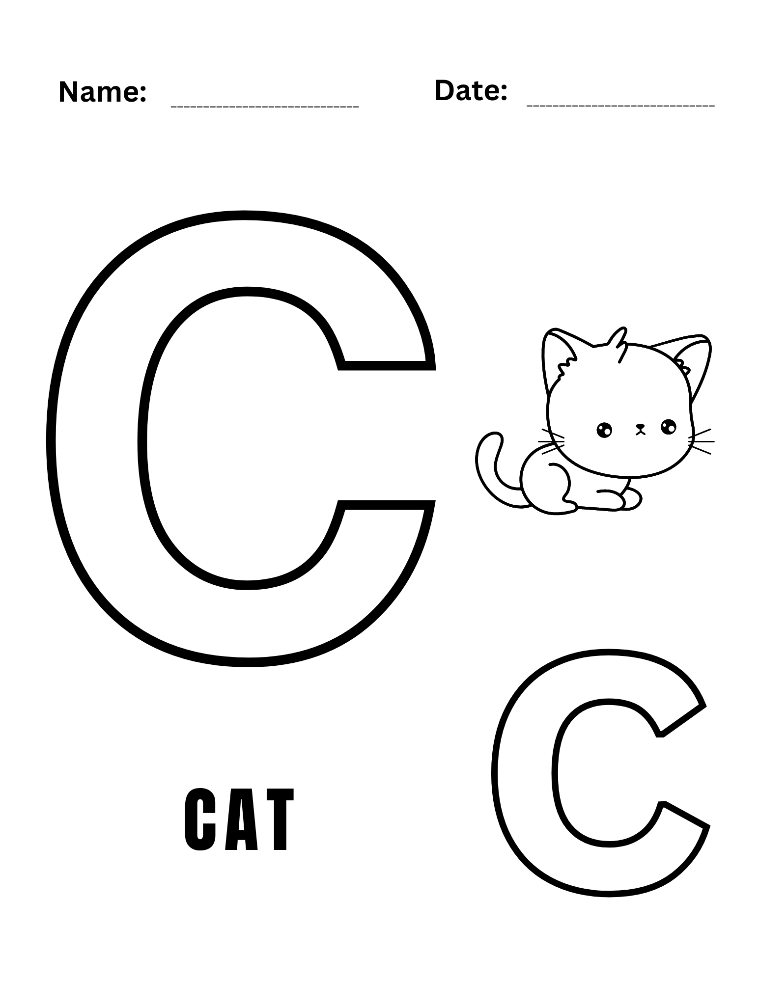 Alphabet c coloring pages