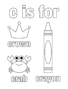 Alphabet coloring page letter c c is for coloring worksheets for kids