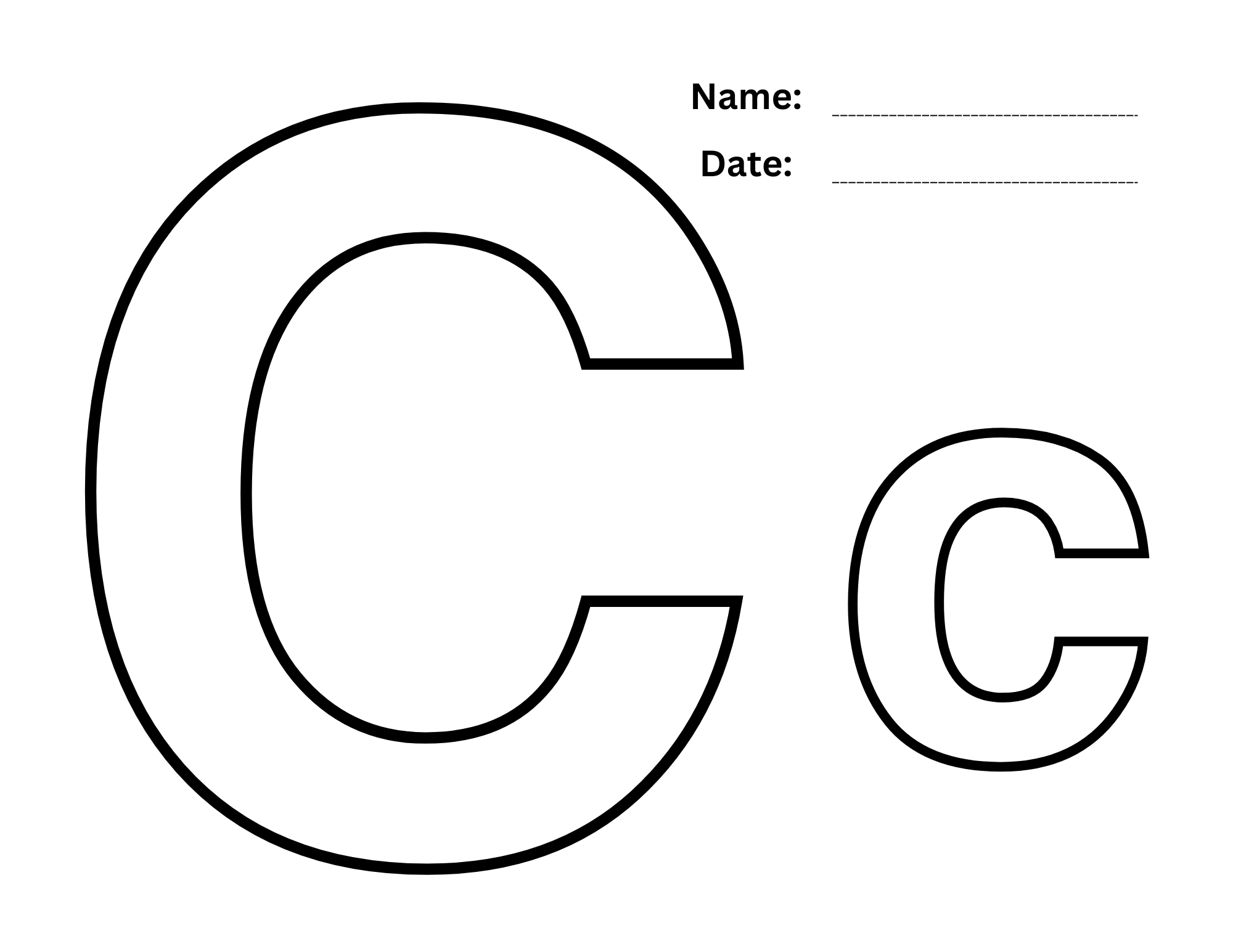 Alphabet c coloring pages