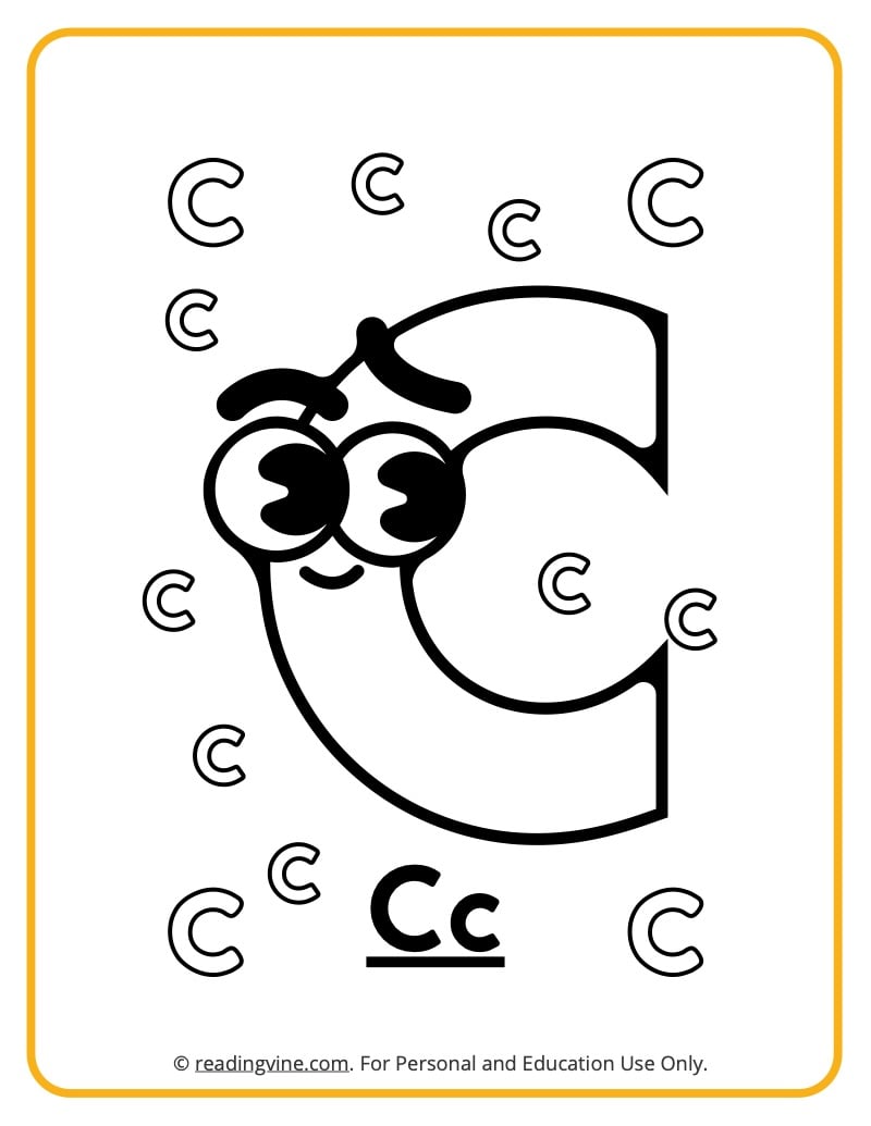 Letter c coloring pages