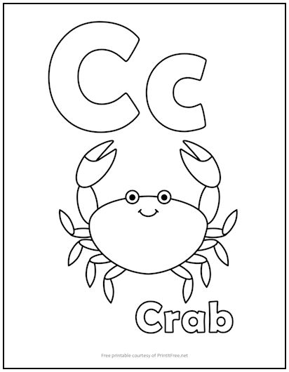 Alphabet letter âcâ coloring page print it free